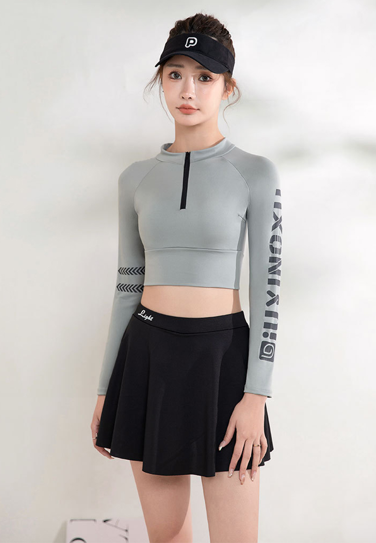 New sexy long-sleeved skirt sports swimsuit suit CA24032178BK