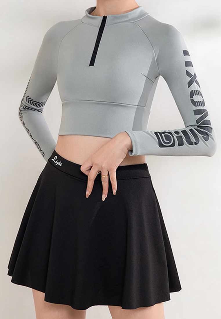 New sexy long-sleeved skirt sports swimsuit suit CA24032178BK