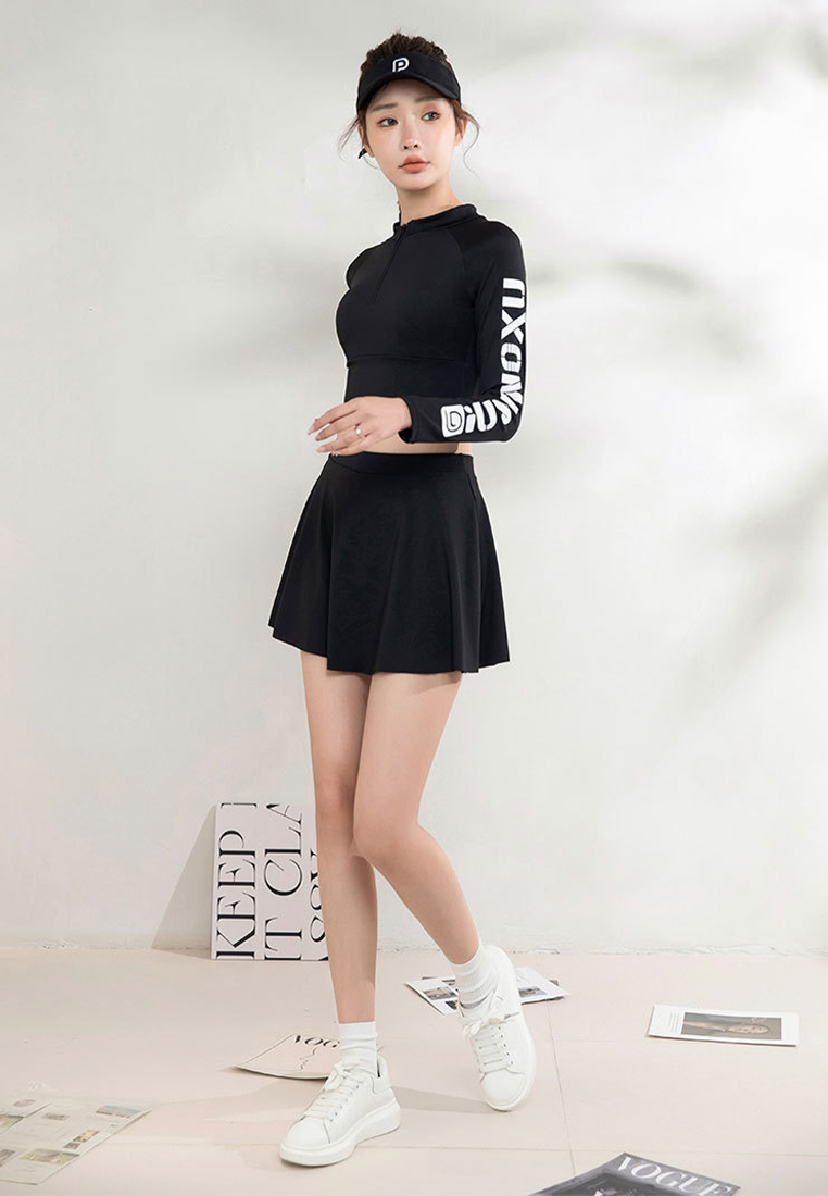 New sexy long-sleeved skirt sports swimsuit suit CA24032178BK