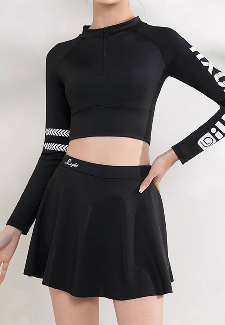New sexy long-sleeved skirt sports swimsuit suit CA24032178BK