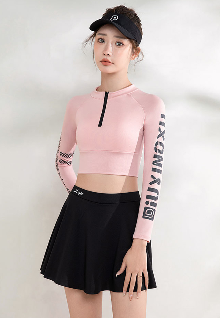 New sexy long-sleeved skirt sports swimsuit suit CA24032178BK