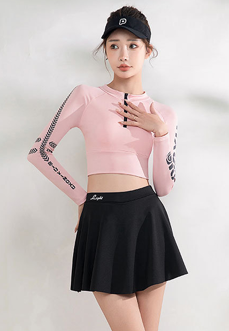 New sexy long-sleeved skirt sports swimsuit suit CA24032178BK
