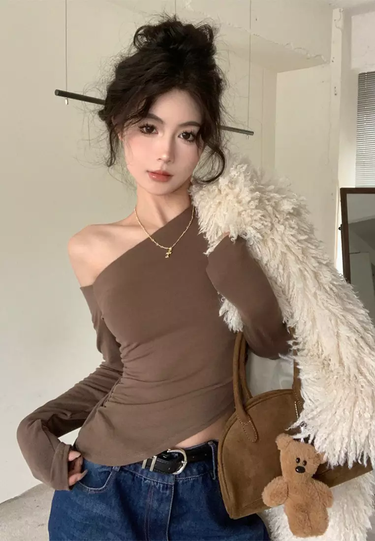 Short long sleeved base shirt top CA24092322BK