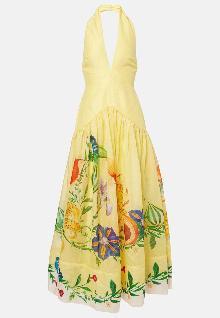 Summer New Printed V-neck Dress CA25042279YE