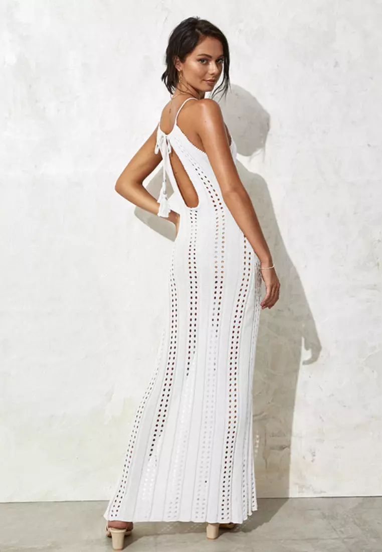 Fashion new hollow knitted suspender dress K061705W