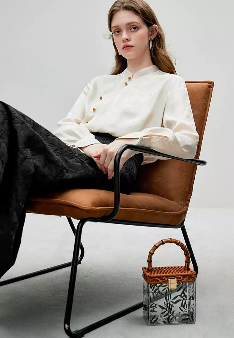 Vintage boutique black horse face skirt printed top set CA24092316