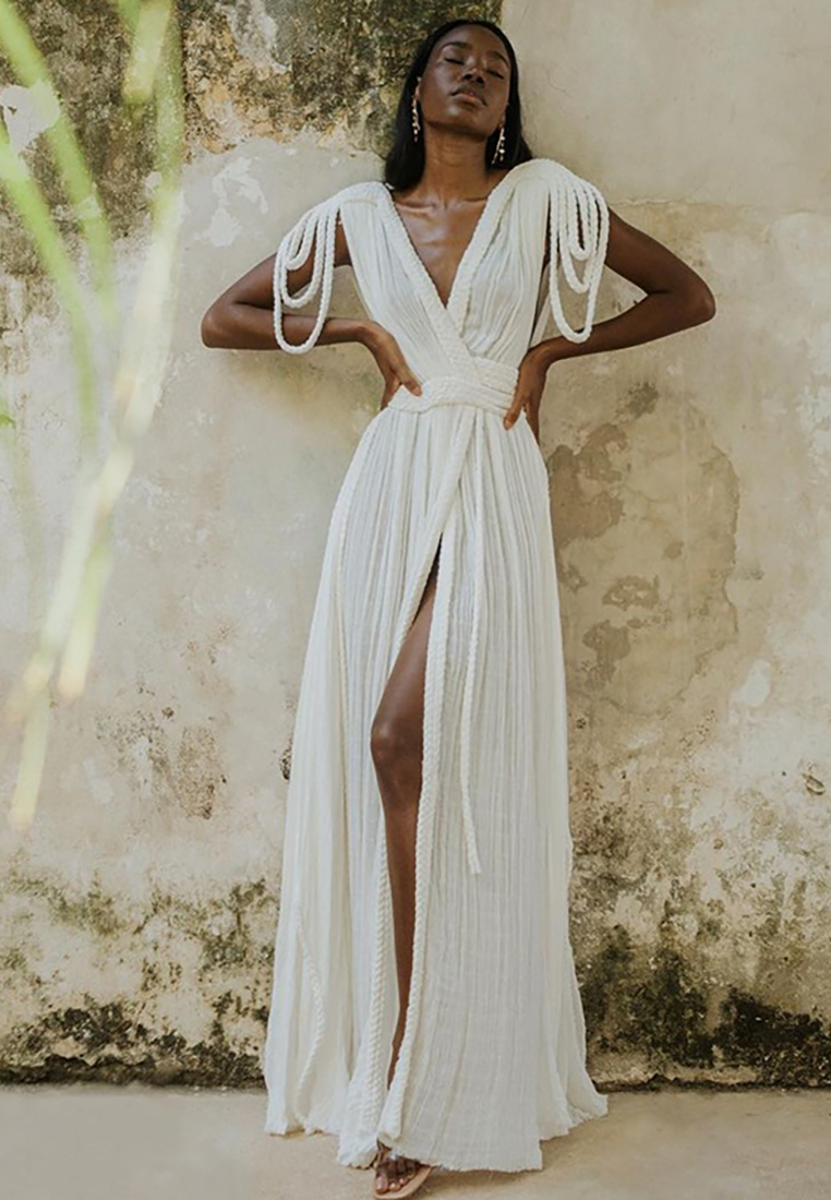 2024 New Women's Off Shoulder Sexy Loose Beach Skirt CA24061810W