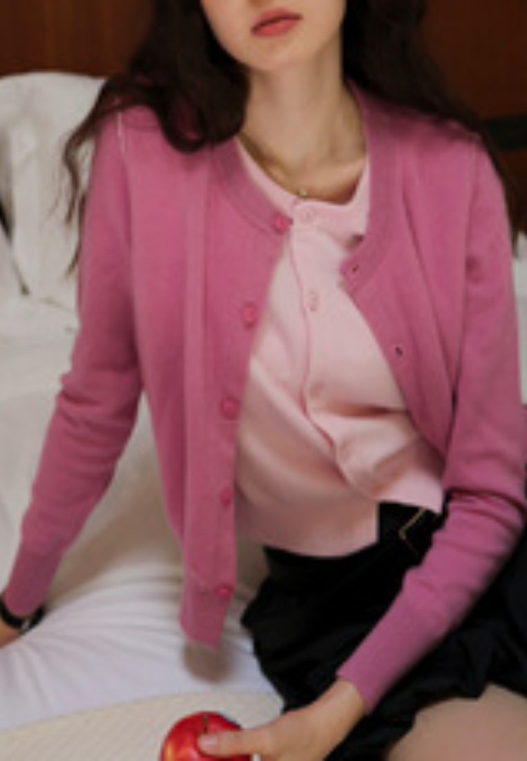 Temperament new color matching fake two piece knitted Cardigans sweater K120902PI