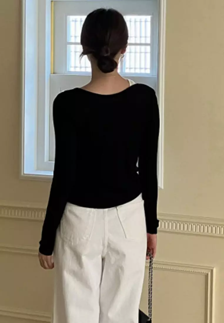 New Fashion Korean Knitted Top CA24092729BK