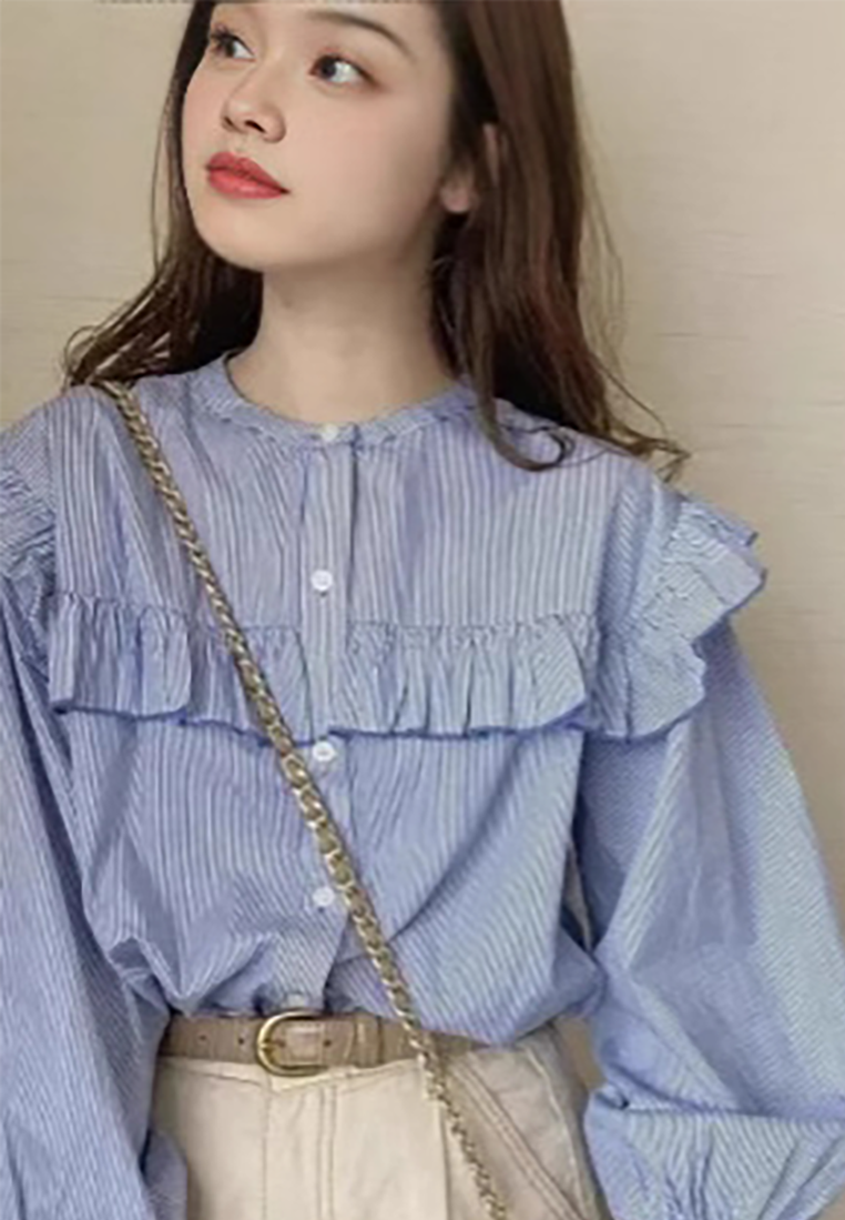 New Korean-style round-neck long-sleeve shirt CA25091919W