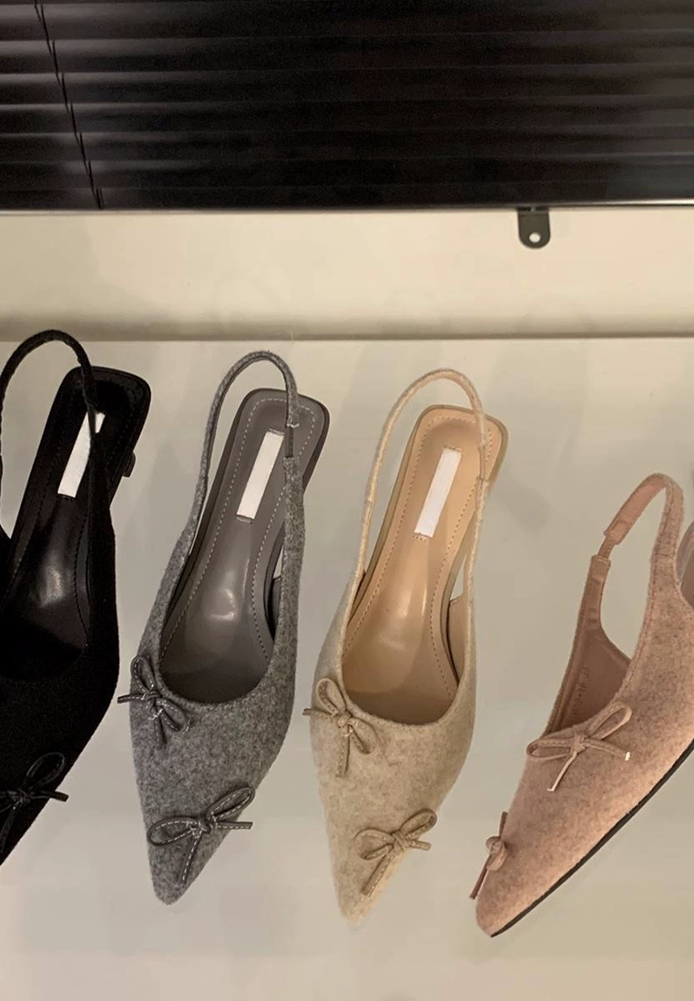 2025 French black velvet bun-head fairy high-heeled sandals CA25021327BK