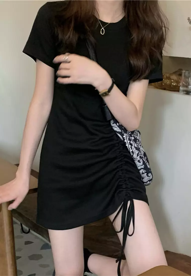Summer Slim Fit Wrap Hip Dress CA24041828BK