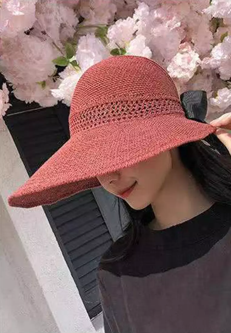 Bow Hollow Big Brim Folding Sunshade Fisherman Caps A22062408PI