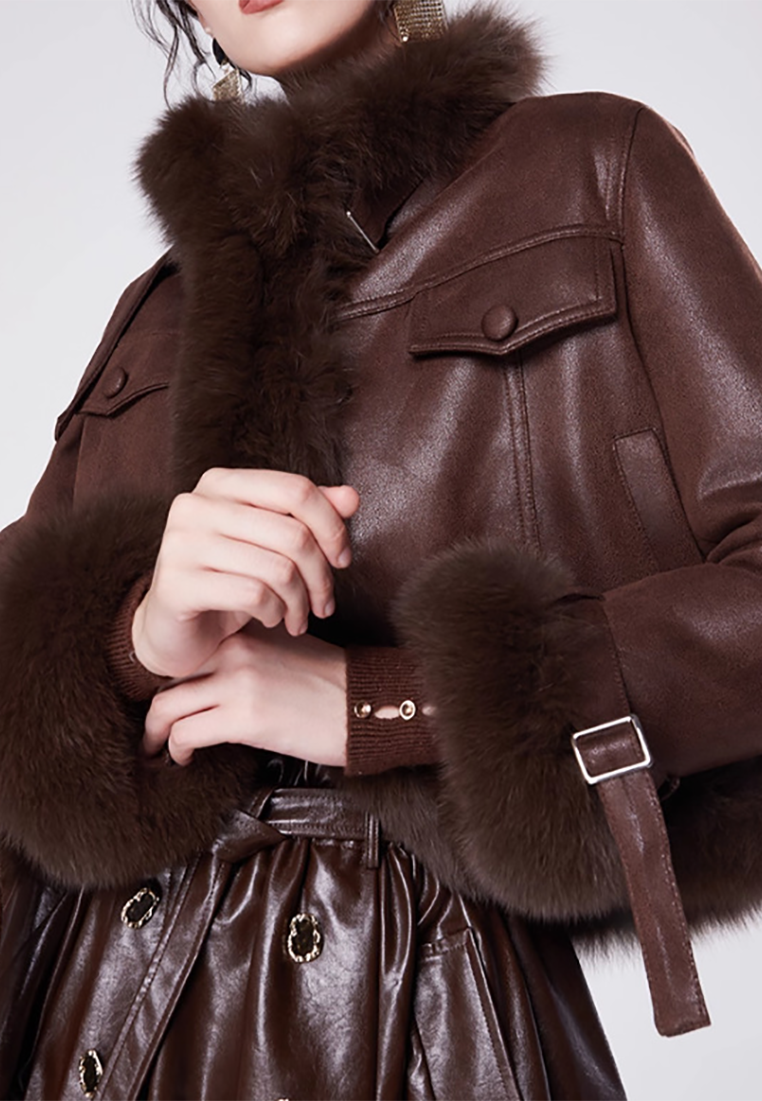 New Winter Fox Faux Deerskin Short Jacket CA25101608