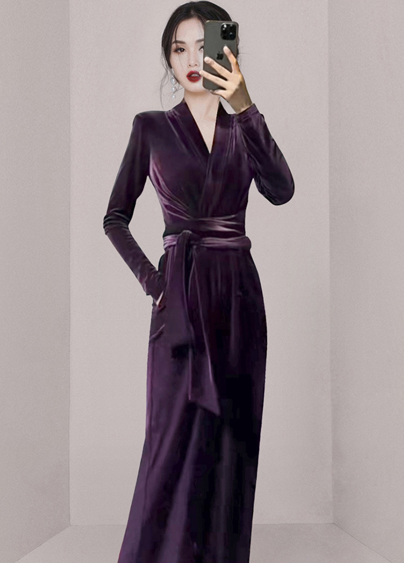 2024 purple fashionable and elegant socialite dress CA24073108PU