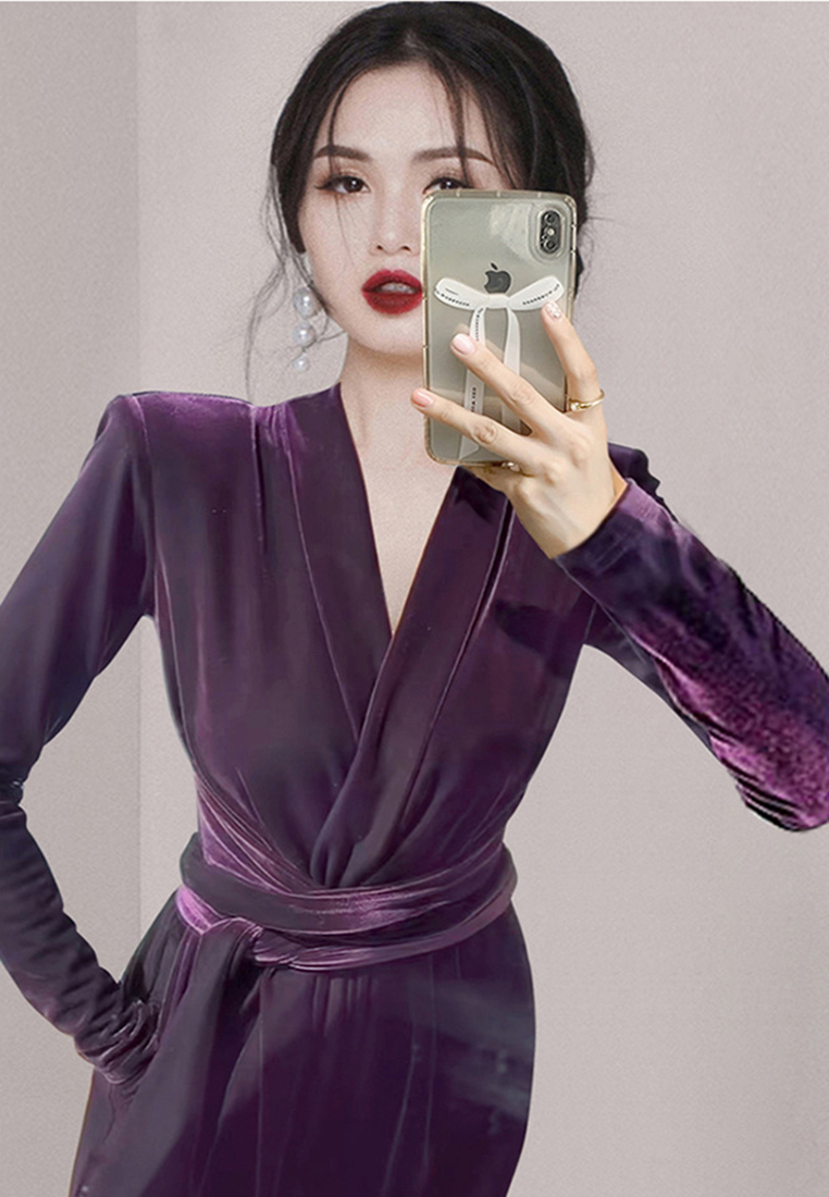 2024 purple fashionable and elegant socialite dress CA24073108PU