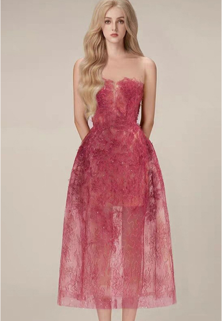 Perspective sexy chiffon sequined lace dress CA24102508PI