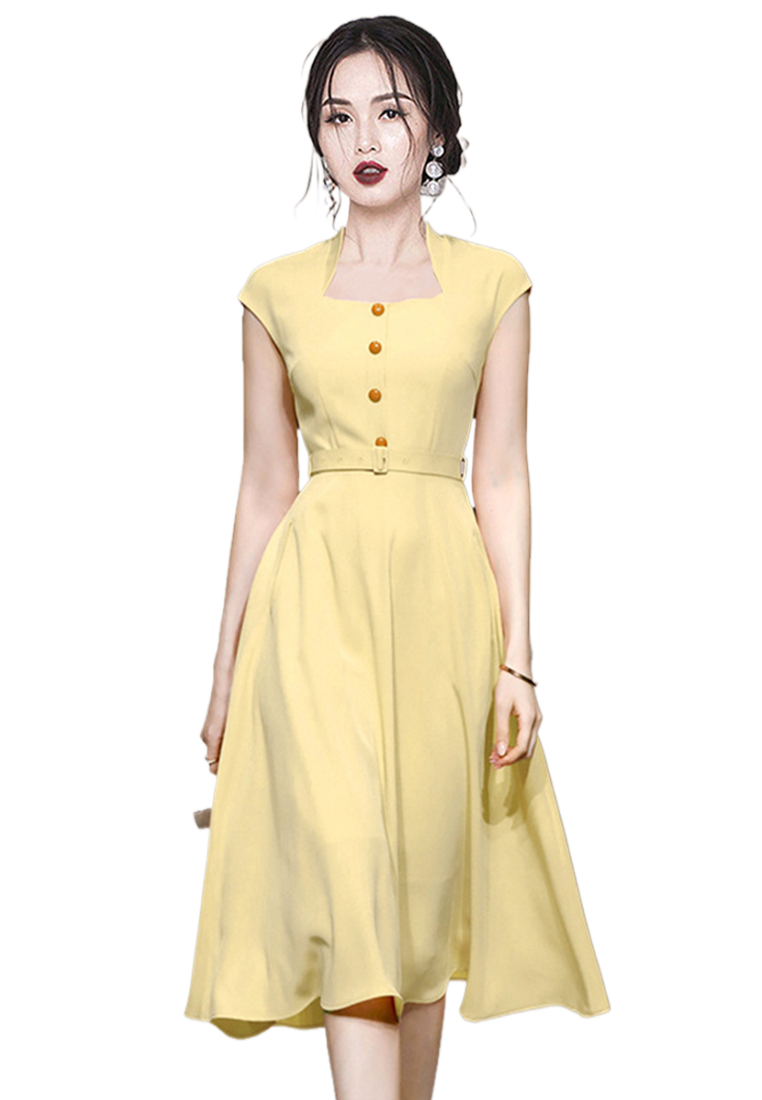 Summer new minimalist solid color dress CA250325308YE