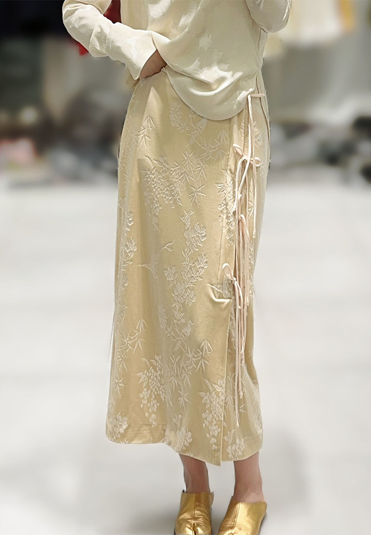 Chinese retro jacquard velvet elegant skirt CA010608BE