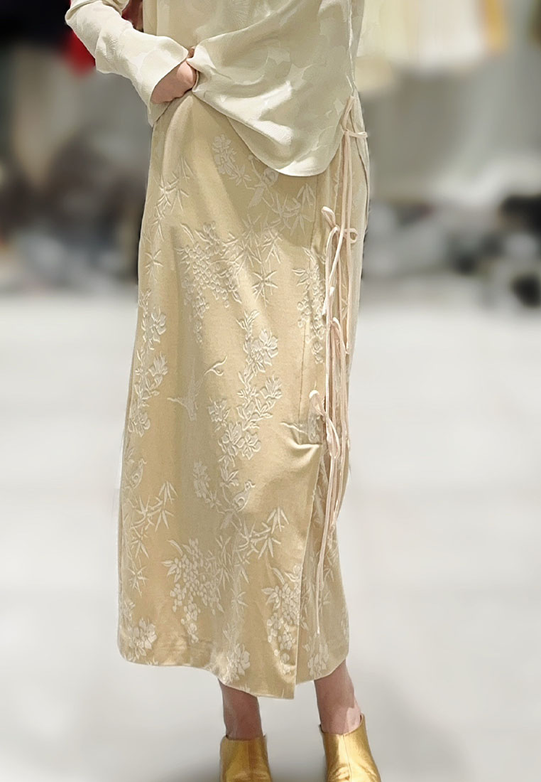 Chinese retro jacquard velvet elegant skirt CA010608BE