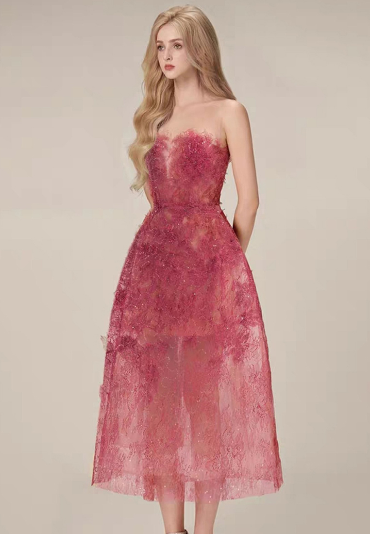 Perspective sexy chiffon sequined lace dress CA24102508PI