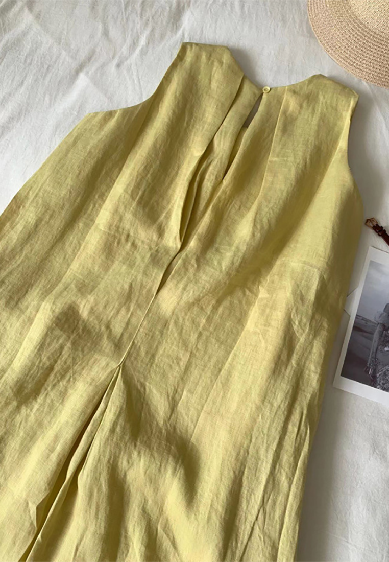 New cotton and linen sleeveless vest loose dress CA25070908YE