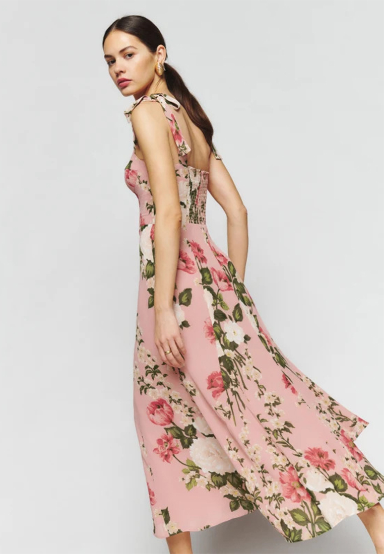 New elegant printed slim suspender dress CA25061708PI