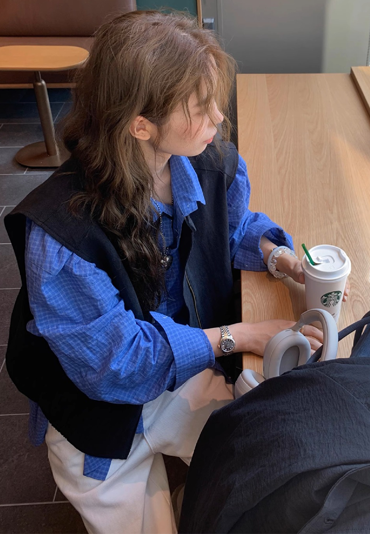 Autumn Plaid Niche Shirt CA25102408BL