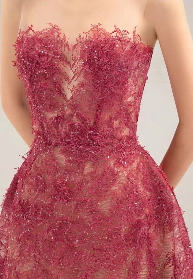 Perspective sexy chiffon sequined lace dress CA24102508PI