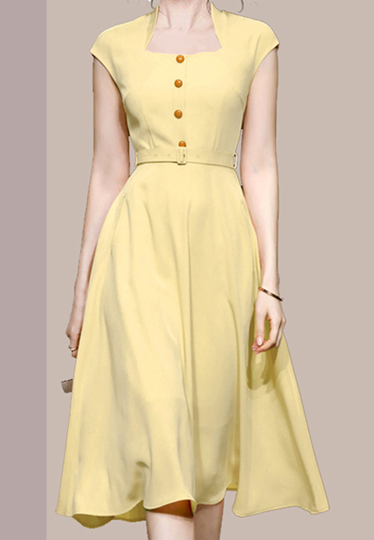 Summer new minimalist solid color dress CA250325308YE