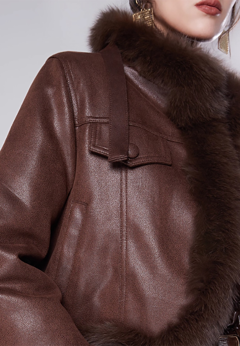 New Winter Fox Faux Deerskin Short Jacket CA25101608
