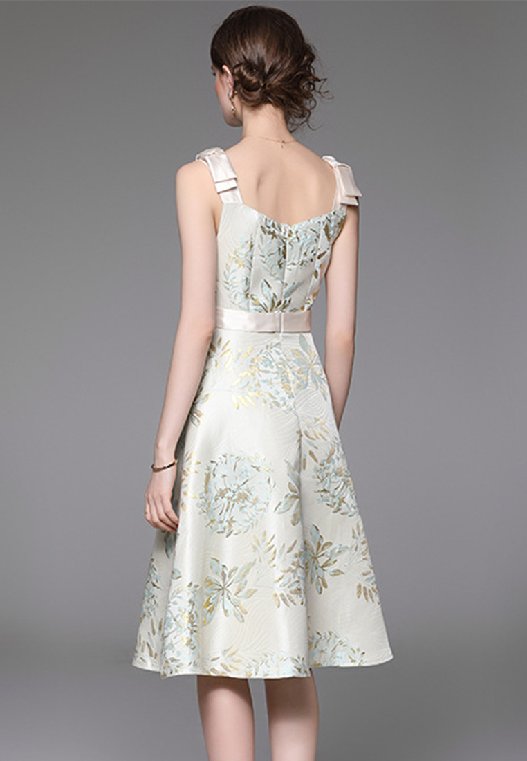 French Sexy Strap Elegant Print Dress CA100508