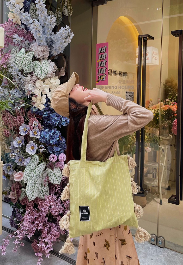 Artistic versatile tassel casual women's shoulder bag CA25030308GR