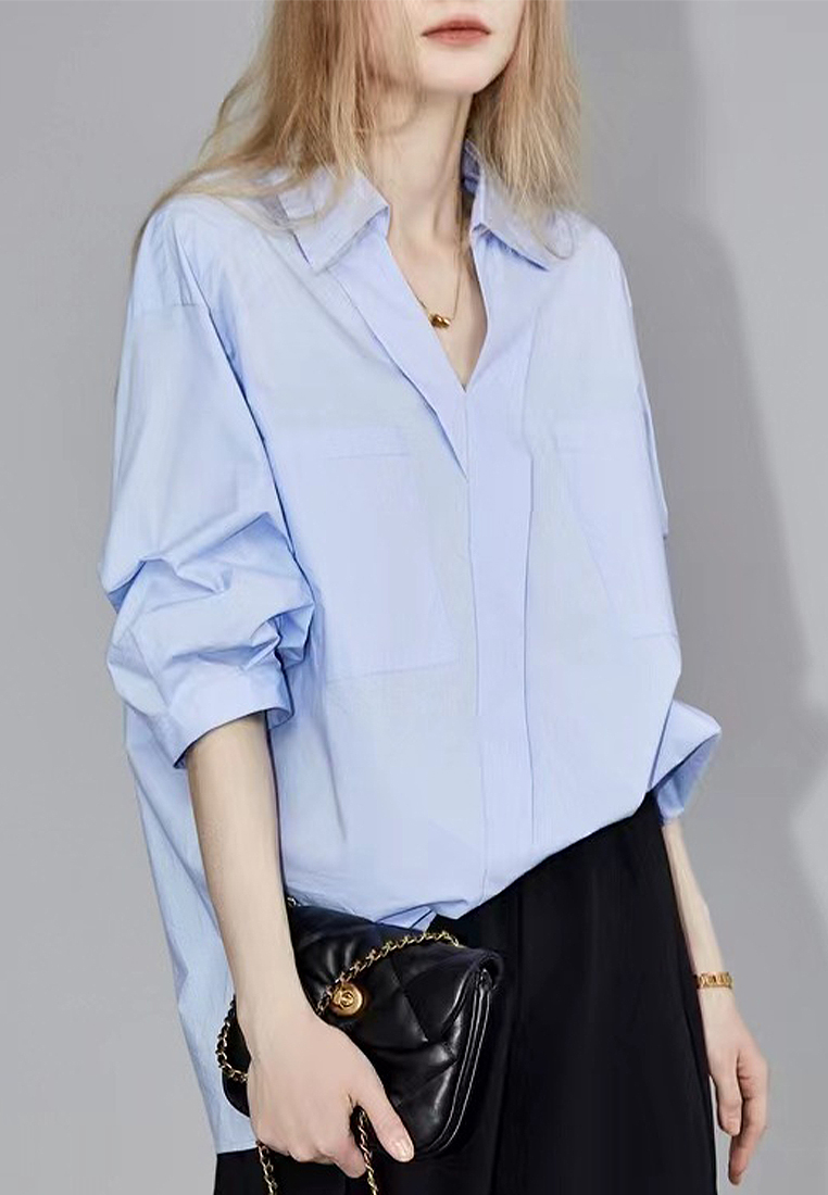 2024 Summer New Long sleeved Shirt Loose Top CA24031908W