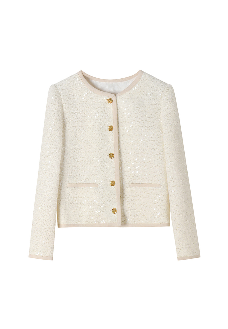 2024 Autumn white retro bead top CA24091108BE