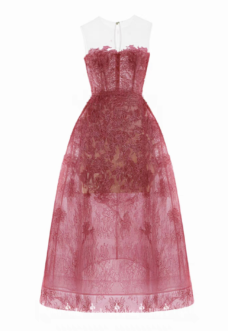 Perspective sexy chiffon sequined lace dress CA24102508PI