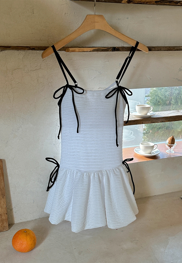 New pure style bow strap one-piece swimsuit CA25052308W