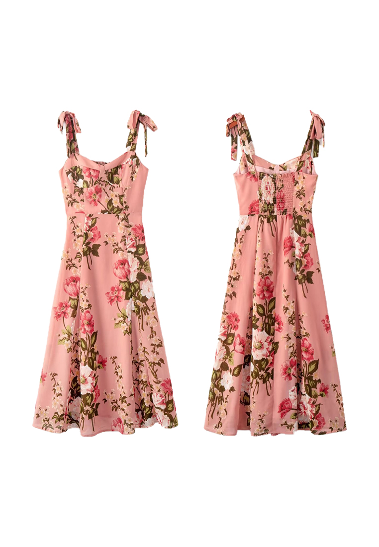 New elegant printed slim suspender dress CA25061708PI