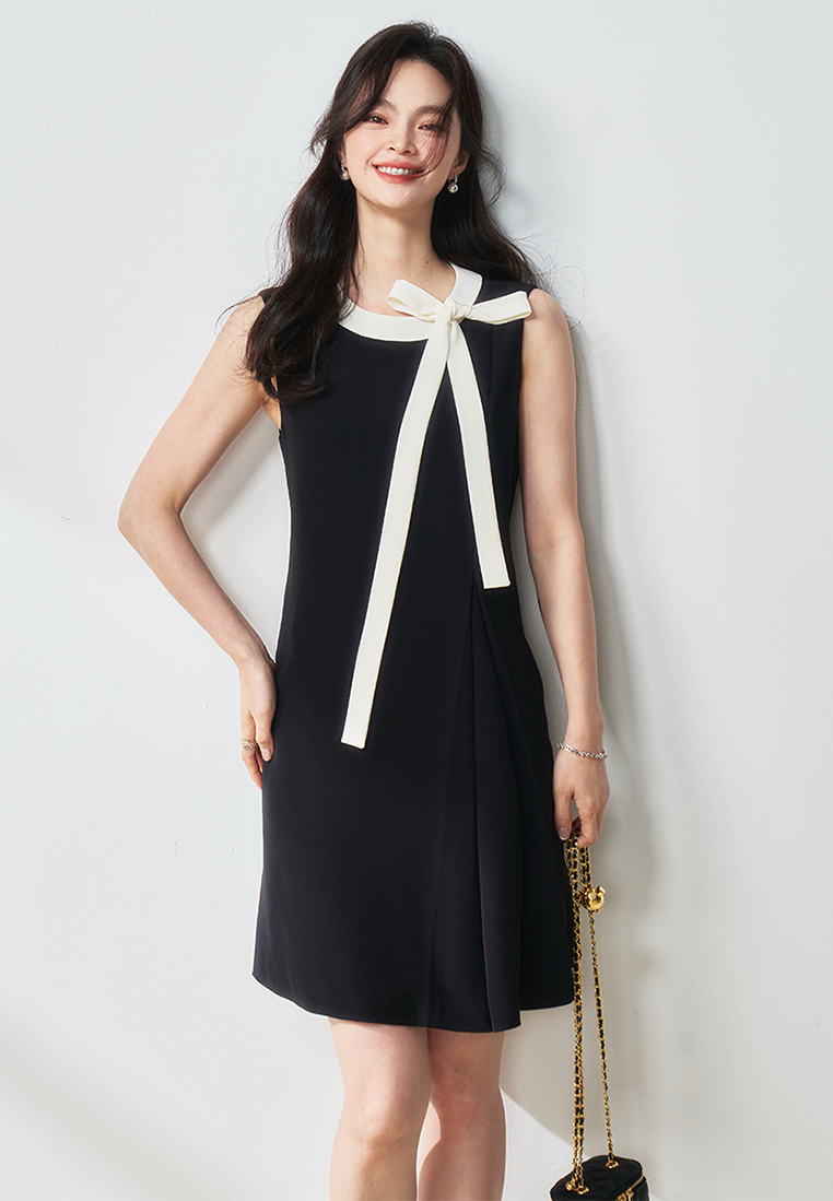 Summer new bow sleeveless dress CA25052908BK