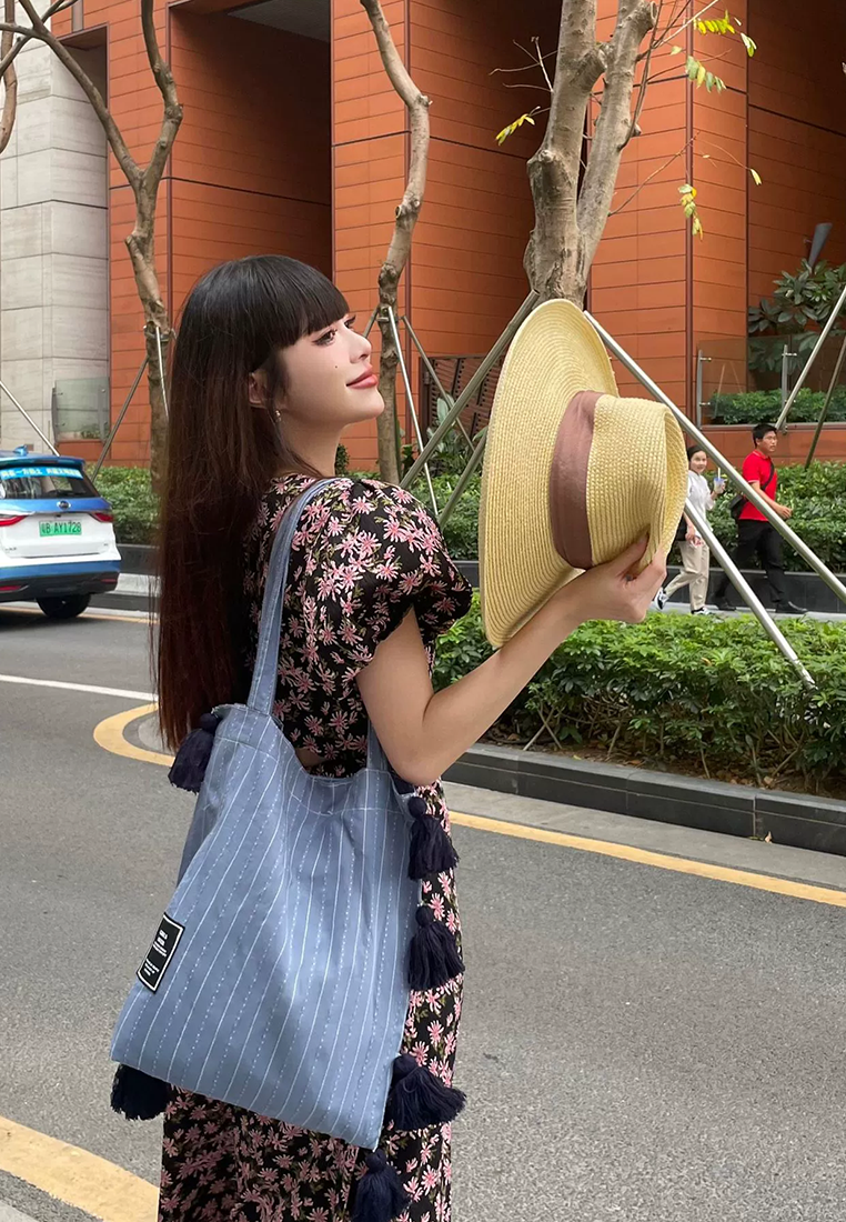 Artistic versatile tassel casual women's shoulder bag CA25030308GR