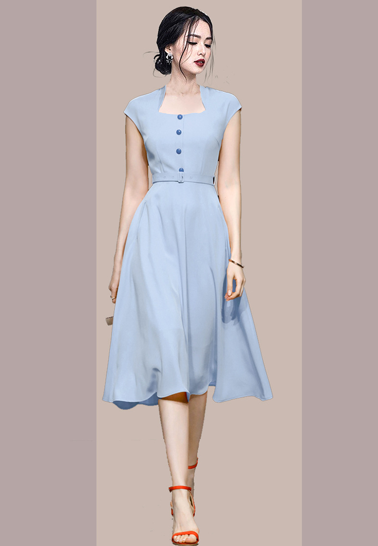 Summer new minimalist solid color dress CA250325308YE