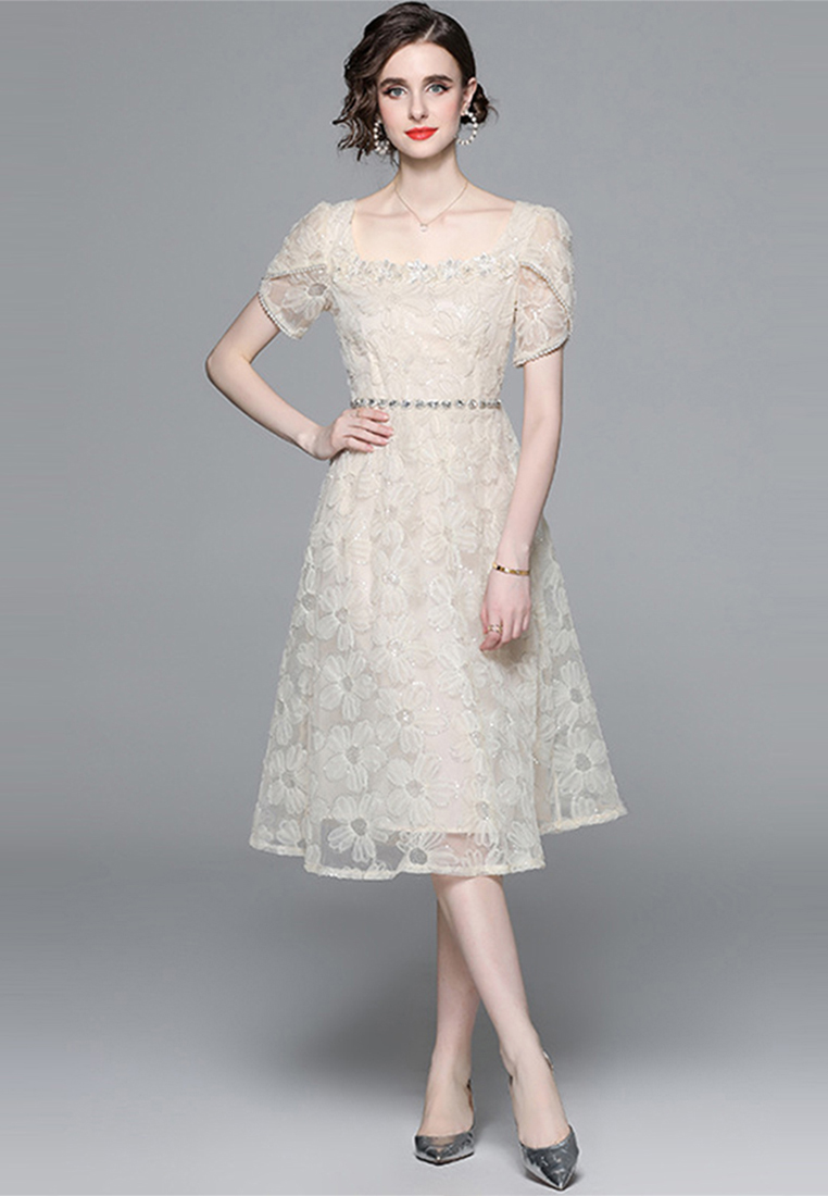 2023 New Summer French High-end Design Mesh Dress CA061380