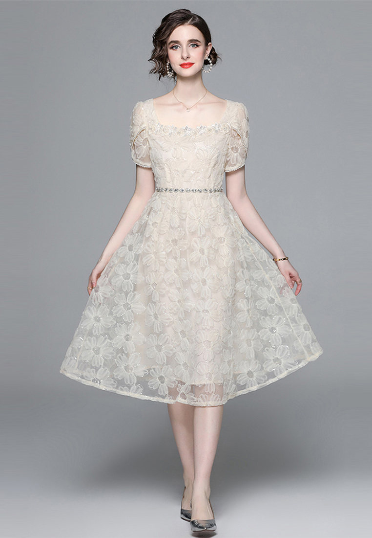 2023 New Summer French High-end Design Mesh Dress CA061380