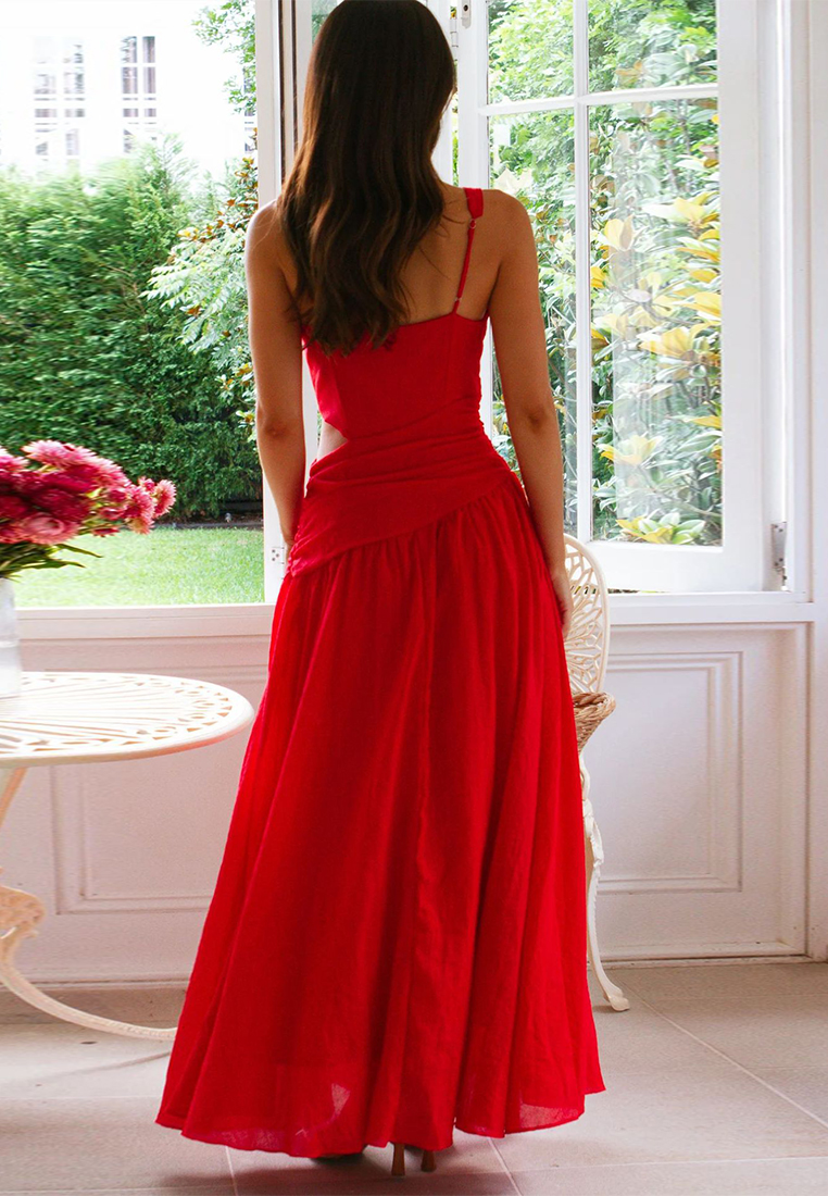 New European and American V-neck sleeveless solid color dress CA225042280PI