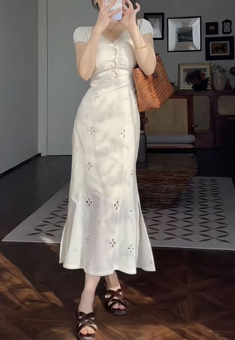 2024 Summer New Waist Embroidered Dress CA24041080BE