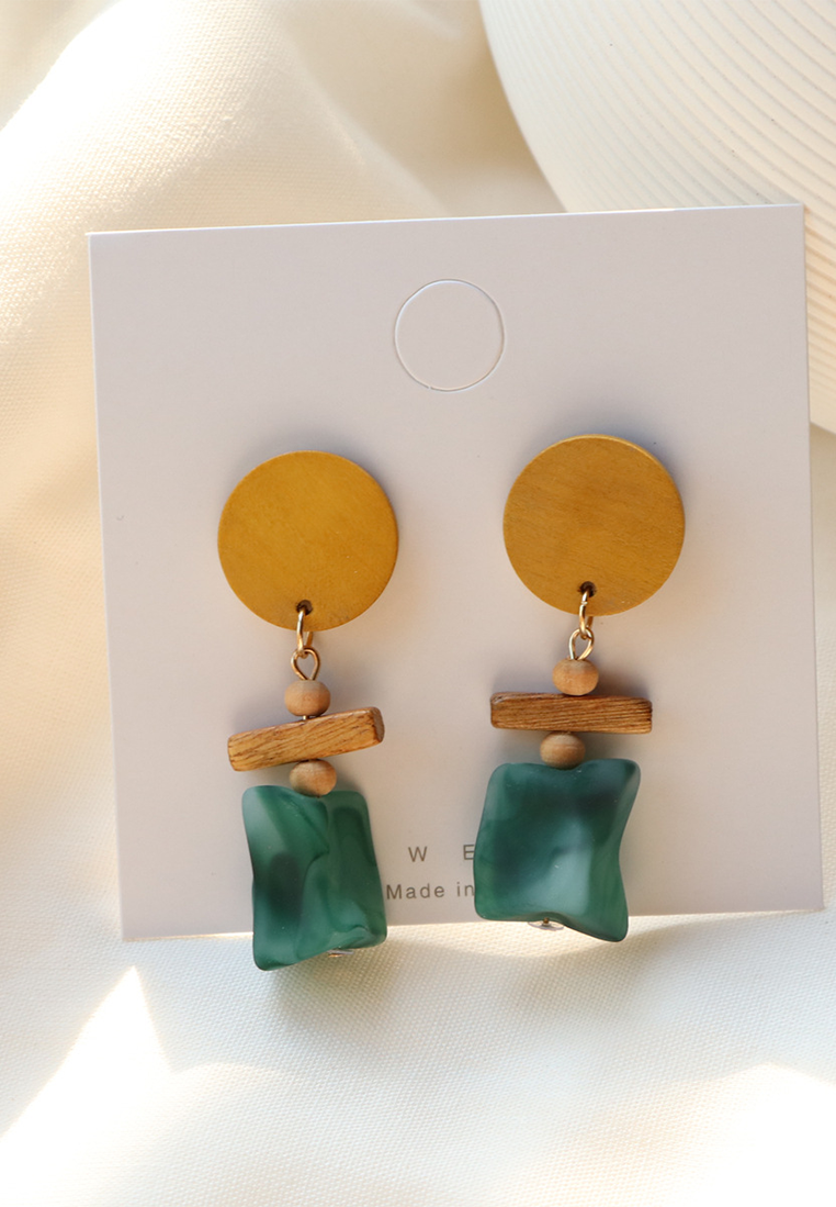 Korean retro wood with fashionable earrings CA25052380 -1