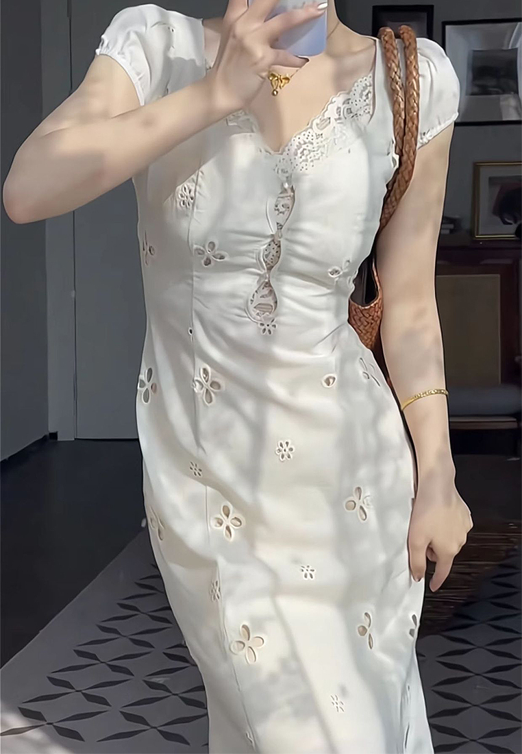 2024 Summer New Waist Embroidered Dress CA24041080BE