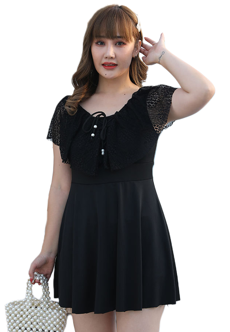 Large size one-piece skirt swimsuit for middle-aged and elderly people CA24032181