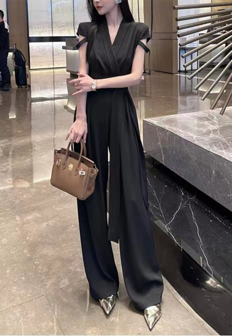 2024 Summer Solid Color Waist Tight Pants CA24041081BK