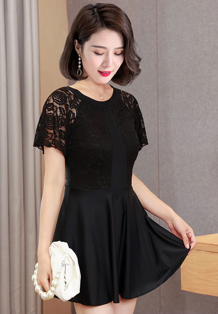 Large size one-piece skirt swimsuit for middle-aged and elderly people CA24032182